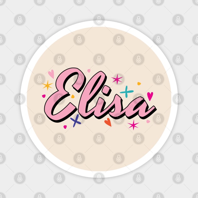 Elisa name cute design Magnet by BrightLightArts